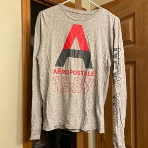 Aeropostale Gray Long Sleeve Shirt XS